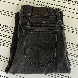 VINTAGE LEE Black Denim Ultra High Rise Mom Jeans